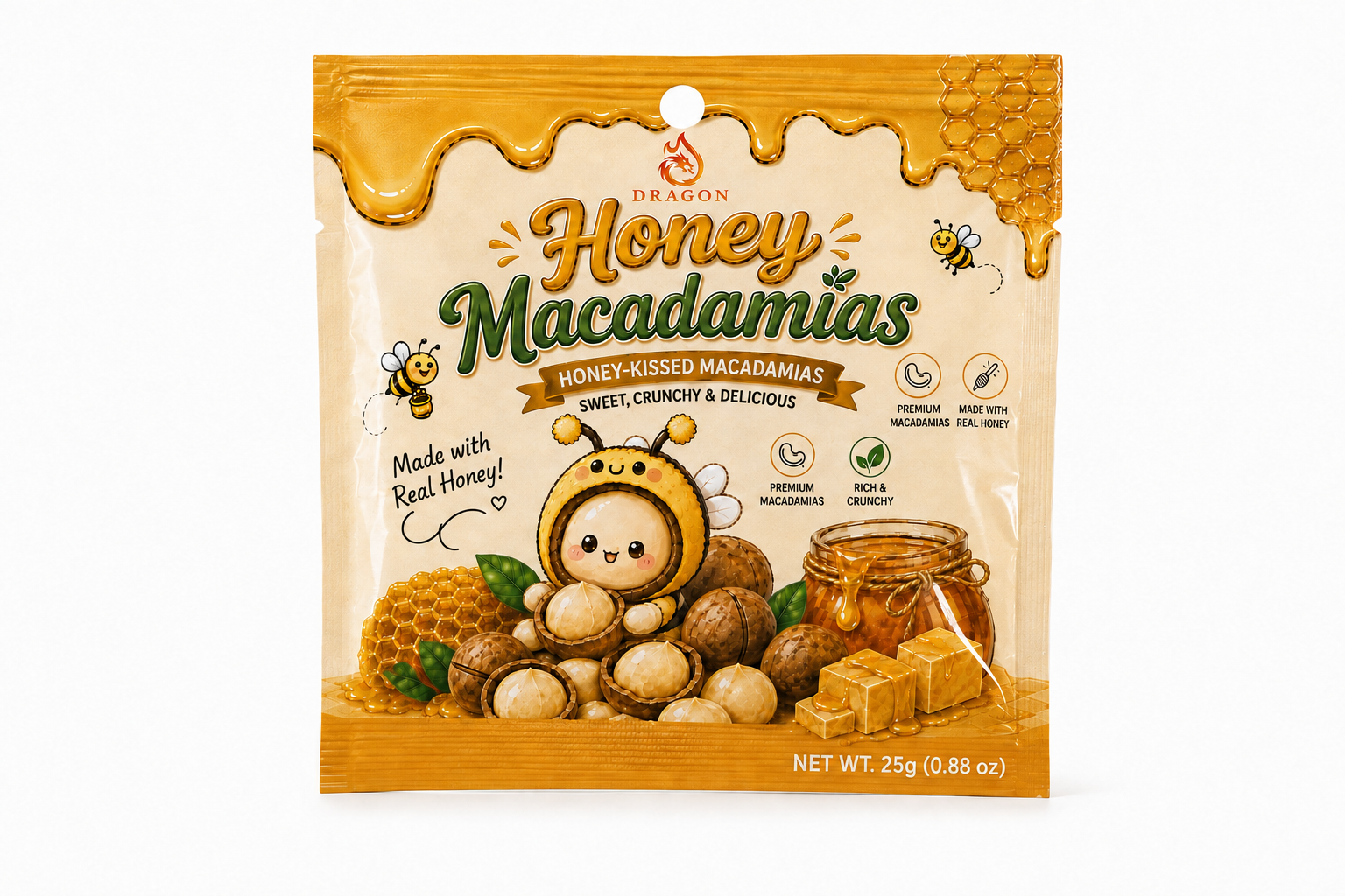 Hạt macca tẩm vị mật ong