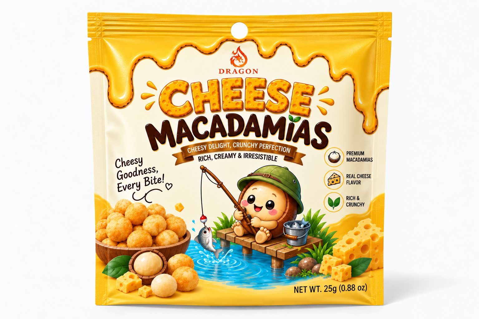 Hạt macca tẩm vị phô mai